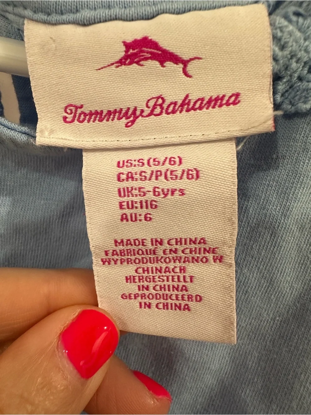 Tommy Bahama Girls Shirt Size 5/6